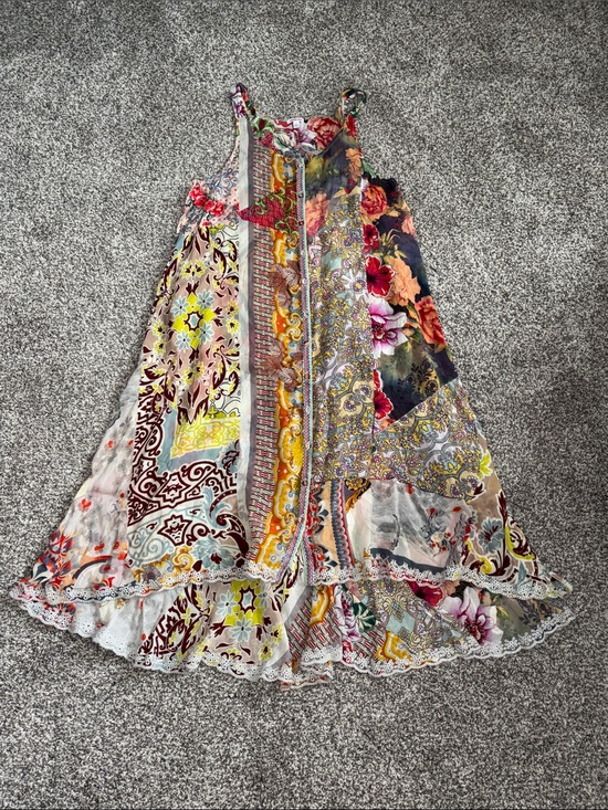 Johnny Was Dresses & Skirts - Johnny Was Women's Silk Patchwork-Print MIDI Slip Dress Size M